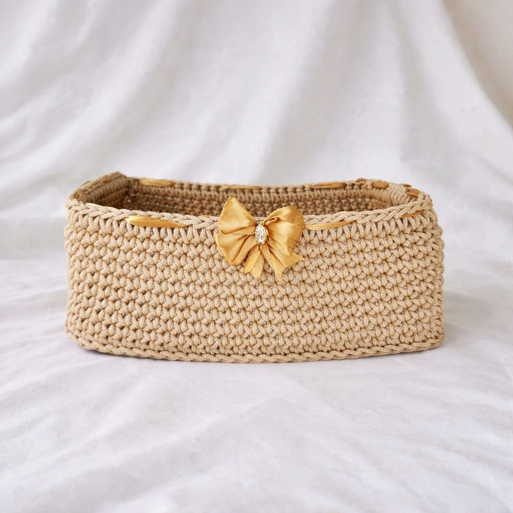 1 pièce panier rectangle avec ruban