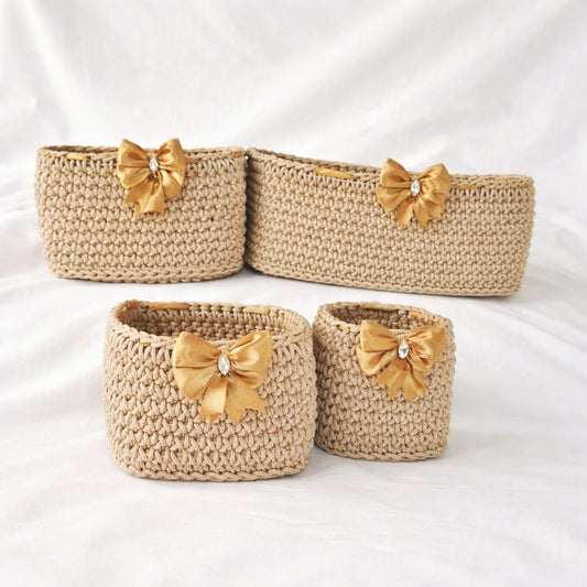 Pack 4 pièces carré avec ruban