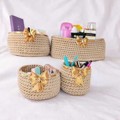 Pack 4 pièces rond avec ruban